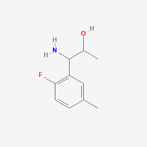 molecular formula C10H14FNO B13042177 1-Amino-1-(2-fluoro-5-methylphenyl)propan-2-OL 