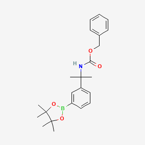 molecular formula C23H30BNO4 B13042291 Benzyl n-[2-[3-(tetramethyl-1,3,2-dioxaborolan-2-yl)phenyl]propan-2-yl]carbamate 