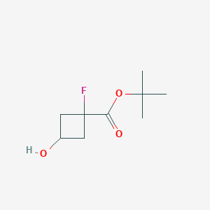 molecular formula C9H15FO3 B13042489 Tert-butyl 1-fluoro-3-hydroxy-cyclobutanecarboxylate 