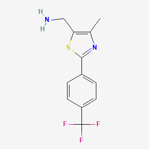 molecular formula C12H11F3N2S B1304255 (4-Methyl-2-(4-(trifluoromethyl)phenyl)thiazol-5-yl)methanamine CAS No. 690632-25-8