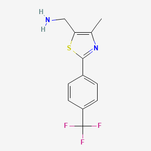 {4-Methyl-2-[4-(trifluoromethyl)phenyl]-1,3-thiazol-5-yl}methanamine