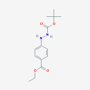 molecular formula C14H20N2O4 B13042687 Tert-butyl 2-(4-(ethoxycarbonyl)phenyl) hydrazinecarboxylate 