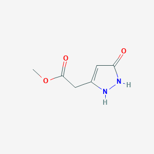 molecular formula C6H8N2O3 B13042879 methyl 2-(3-hydroxy-1H-pyrazol-5-yl)acetate CAS No. 58979-88-7