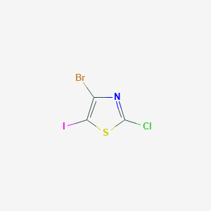 molecular formula C3BrClINS B13042917 4-Bromo-2-chloro-5-iodothiazole 