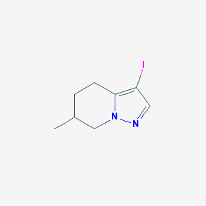 molecular formula C8H11IN2 B13043187 3-Iodo-6-methyl-4,5,6,7-tetrahydropyrazolo[1,5-A]pyridine 
