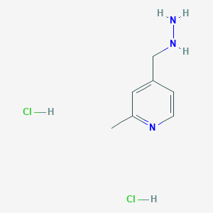molecular formula C7H13Cl2N3 B13043213 4-(Hydrazinylmethyl)-2-methylpyridine 2hcl 