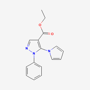 molecular formula C16H15N3O2 B1304328 ethyl 1-phenyl-5-(1H-pyrrol-1-yl)-1H-pyrazole-4-carboxylate CAS No. 94692-05-4