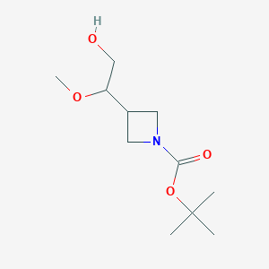 molecular formula C11H21NO4 B13043314 Tert-butyl3-(2-hydroxy-1-methoxyethyl)azetidine-1-carboxylate 