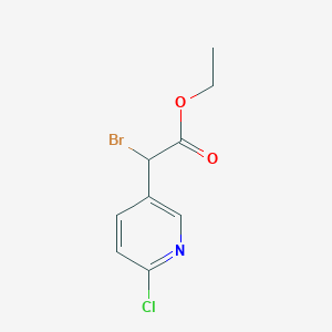 molecular formula C9H9BrClNO2 B13043469 Ethyl 2-bromo-2-(6-chloropyridin-3-yl)acetate CAS No. 1007879-26-6