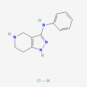 molecular formula C12H15ClN4 B13043509 N-Phenyl-4,5,6,7-tetrahydro-1H-pyrazolo[4,3-C]pyridin-3-amine hcl 