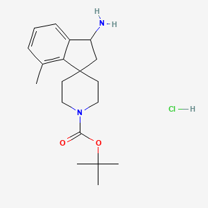 molecular formula C19H29ClN2O2 B13043514 Tert-Butyl3-Amino-7-Methyl-2,3-Dihydrospiro[Indene-1,4'-Piperidine]-1'-Carboxylate Hydrochloride 