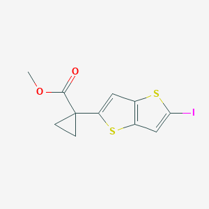 molecular formula C11H9IO2S2 B13043880 Methyl 1-(5-iodothieno[3,2-B]thiophen-2-YL)cyclopropane-1-carboxylate 