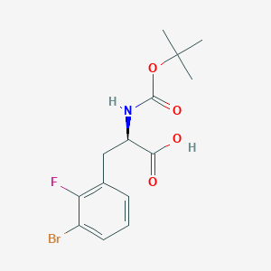 molecular formula C14H17BrFNO4 B13043897 N-Boc-3-bromo-2-fluoro-D-phenylalanine 