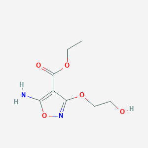 molecular formula C8H12N2O5 B1304420 Ethyl 5-amino-3-(2-hydroxyethoxy)-4-isoxazolecarboxylate CAS No. 446276-12-6