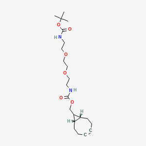 molecular formula C22H36N2O6 B13044323 tert-butyl N-[2-[2-[2-[[(1S,8R)-9-bicyclo[6.1.0]non-4-ynyl]methoxycarbonylamino]ethoxy]ethoxy]ethyl]carbamate 