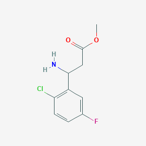 molecular formula C10H11ClFNO2 B13044353 Methyl3-amino-3-(2-chloro-5-fluorophenyl)propanoatehcl 
