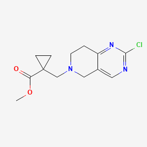 molecular formula C13H16ClN3O2 B13044876 Methyl 1-((2-chloro-7,8-dihydropyrido[4,3-D]pyrimidin-6(5H)-YL)methyl)cyclopropane-1-carboxylate 