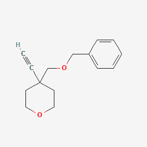 molecular formula C15H18O2 B13044877 4-((Benzyloxy)methyl)-4-ethynyltetrahydro-2H-pyran 