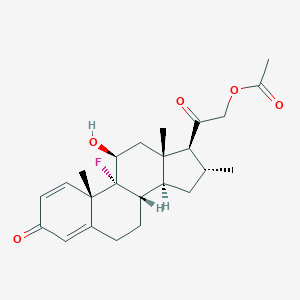 molecular formula C24H31FO5 B130449 [2-[(9R,11S,16R)-9-氟-11-羟基-10,13,16-三甲基-3-氧代-7,8,11,12,14,15,16,17-八氢-6H-环戊[a]菲并蒽-17-基]-2-氧代乙基]乙酸酯 CAS No. 1597-78-0