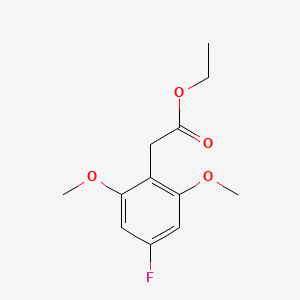 molecular formula C12H15FO4 B13045032 Ethyl 2-(4-fluoro-2,6-dimethoxyphenyl)acetate 