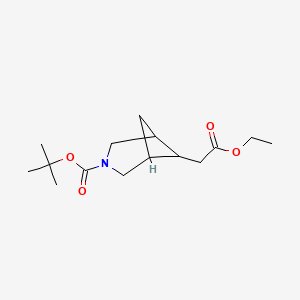 molecular formula C15H25NO4 B13045059 Tert-butyl 6-(2-ethoxy-2-oxoethyl)-3-azabicyclo[3.1.1]heptane-3-carboxylate 