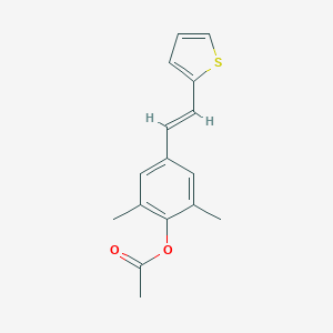 molecular formula C16H16O2S B130452 [2-methyl-4-[(E)-2-thiophen-2-ylethenyl]phenyl] propanoate CAS No. 142115-47-7