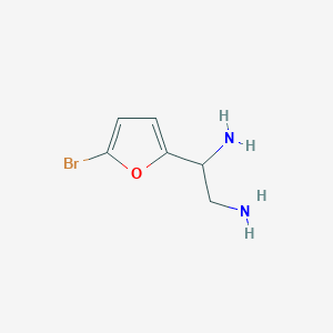 molecular formula C6H9BrN2O B13045263 1-(5-Bromofuran-2-yl)ethane-1,2-diamine 