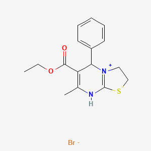 6-(ethoxycarbonyl)-7-methyl-5-phenyl-2,3-dihydro-5H-[1,3]thiazolo[3,2-a]pyrimidin-8-ium bromide
