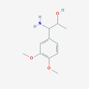 molecular formula C11H17NO3 B13045321 1-Amino-1-(3,4-dimethoxyphenyl)propan-2-OL 