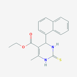 molecular formula C18H18N2O2S B1304537 Ethyl 6-methyl-4-(1-naphthyl)-2-thioxo-1,2,3,4-tetrahydro-5-pyrimidinecarboxylate CAS No. 5675-17-2