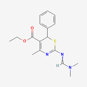 molecular formula C17H21N3O2S B1304539 ethyl 2-{[(E)-(dimethylamino)methylidene]amino}-4-methyl-6-phenyl-6H-1,3-thiazine-5-carboxylate 