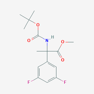 molecular formula C15H19F2NO4 B13045423 Methyl 2-((tert-butoxycarbonyl)amino)-2-(3,5-difluorophenyl)propanoate 