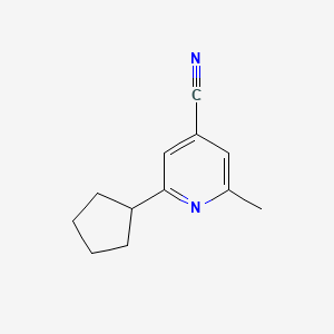 molecular formula C12H14N2 B13045517 2-Cyclopentyl-6-methylisonicotinonitrile 