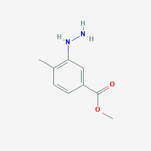 molecular formula C9H12N2O2 B13045576 Methyl 3-hydrazinyl-4-methylbenzoate 