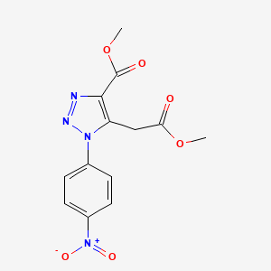 B1304576 methyl 5-(2-methoxy-2-oxoethyl)-1-(4-nitrophenyl)-1H-1,2,3-triazole-4-carboxylate CAS No. 91306-60-4