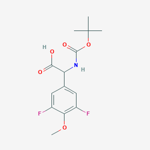 molecular formula C14H17F2NO5 B13045884 Benzeneacetic acid, alpha-[[(1,1-dimethylethoxy)carbonyl]amino]-3,5-difluoro-4-methoxy 