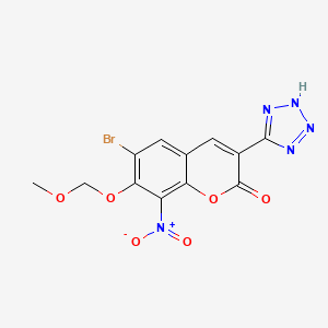 molecular formula C12H8BrN5O6 B13046131 6-Bromo-7-(methoxymethoxy)-8-nitro-3-(1H-tetrazol-5-YL)-2H-chromen-2-one 