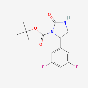 molecular formula C14H16F2N2O3 B13046207 Tert-butyl 5-(3,5-difluorophenyl)-2-oxoimidazolidine-1-carboxylate 