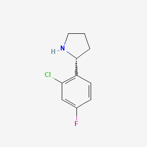 molecular formula C10H11ClFN B13046622 (R)-2-(2-Chloro-4-fluorophenyl)pyrrolidine 