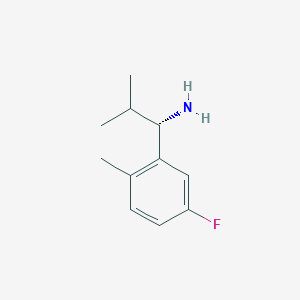 molecular formula C11H16FN B13046633 (S)-1-(5-Fluoro-2-methylphenyl)-2-methylpropan-1-amine 