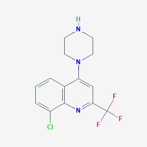 molecular formula C14H13ClF3N3 B1304664 8-Chloro-4-piperazin-1-yl-2-(trifluoromethyl)quinoline CAS No. 401567-90-6