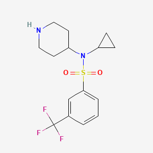 molecular formula C15H19F3N2O2S B1304665 N-Cyclopropyl-N-(4-piperidinyl)-3-(trifluoromethyl)benzenesulfonamide CAS No. 387350-79-0