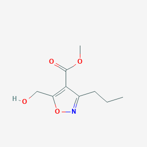 molecular formula C9H13NO4 B13046879 Methyl 5-(hydroxymethyl)-3-propylisoxazole-4-carboxylate 