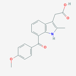 molecular formula C19H17NO4 B013047 1H-Indole-3-acetic acid, 7-(4-methoxybenzoyl)-2-methyl- CAS No. 106287-95-0