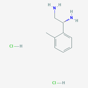 molecular formula C9H16Cl2N2 B13047261 (1R)-1-(2-Methylphenyl)ethane-1,2-diamine 2hcl 