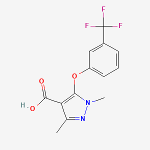 molecular formula C13H11F3N2O3 B1304735 1,3-Dimethyl-5-[3-(trifluoromethyl)phenoxy]-1H-pyrazole-4-carboxylic acid CAS No. 446276-23-9