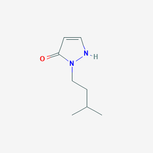 molecular formula C8H14N2O B13047409 1-(3-methylbutyl)-1H-pyrazol-5-ol 