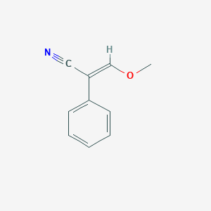 molecular formula C10H9NO B13047496 (E)-3-Methoxy-2-phenylacrylonitrile 