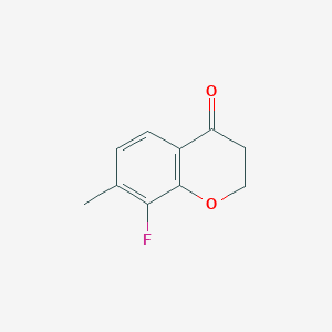 molecular formula C10H9FO2 B13047499 8-Fluoro-7-methylchroman-4-one 
