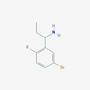 molecular formula C9H11BrFN B13047501 1-(5-Bromo-2-fluorophenyl)propan-1-amine 